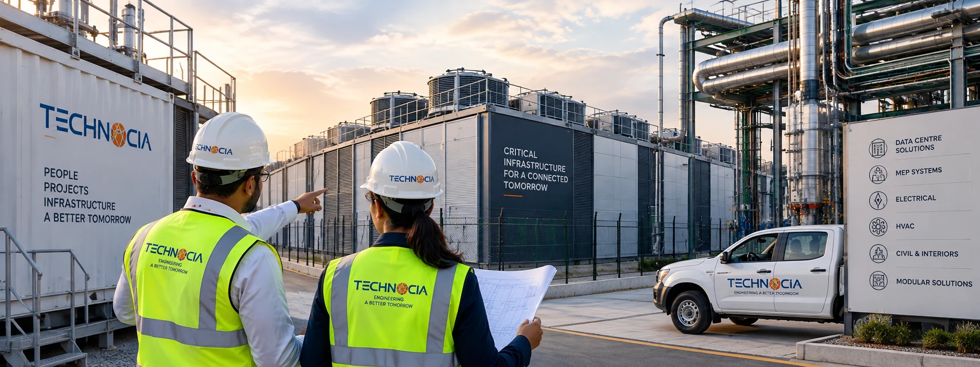 Technocia Infra engineering team at a critical infrastructure facility